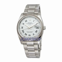 Rolex Oyster Perpetual Date White Dial Automatic Men's Watch 115234WRO
