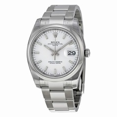 Rolex Oyster Perpetual Date White Dial Stainless Steel Men's Watch 115200WSO