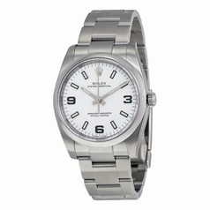 Rolex Oyster Perpetual White Arabic Dial Domed Bezel Men's Watch 114200WASO