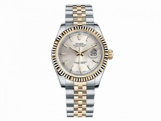Rolex Silver Dial 18 Carat Yellow Gold and Stainless Steel Automatic Ladies Watch 178273SSJ