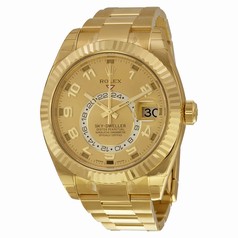 Rolex Sky Dweller Champagne Dial GMT 18k Yellow Gold Men's Watch 326938CAO