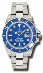 Rolex Submariner Gold Blue Automatic 18kt White Gold Oyster Men's Watch 116619BLDO