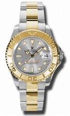 Rolex Yacht Master Grey Dial Automatic Yellow Gold Stainless Steel Oysterlock Men's Watch 168623