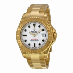 Rolex Yacht Master White Dial Automatic 18K Yellow Gold Bracelet Men's Watch 168628