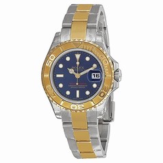 Rolex Yachtmaster Blue Index Dial Oyster Bracelet 18k Yellow Gold Ladies Watch 169623BLSO