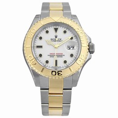 Rolex Yachtmaster White Index Dial Oyster Bracelet Two Tone Men's Watch 16623WSO