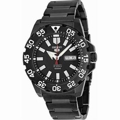 Seiko 5 Automatic Black Dial Black Ion-plated Men's Watch SRP489K1
