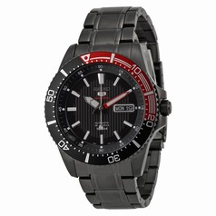 Seiko 5 Automatic Black Dial Black Ion-plated Men's Watch SRP575