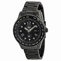 Seiko 5 Automatic Black Dial Black PVD Unisex Watch SRP371
