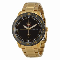 Seiko 5 Automatic Black Dial Gold-plated Men's Watch SRP570