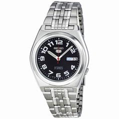 Seiko 5 Black Dial Automatic Stainless Steel Men's Watch SNK655