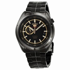 Seiko 5 Black Dial Black Ion-plated Men's Watch SSA071