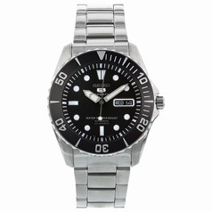 Seiko 5 Black Dial Stainless Steel Automatic Men's Watch SNZF17