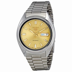 Seiko 5 Champagne Dial Automatic Stainless Steel Men's Watch SNXS81