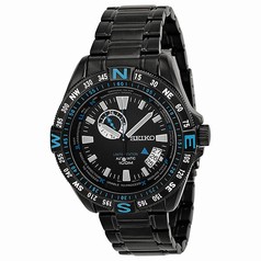 Seiko Black and Blue Dial Black PVD Stainless Steel Men's Watch SSA115