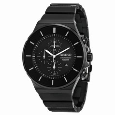Seiko Black Dial Chronograph Black PVD Stainless Steel Men's Watch SNDD83