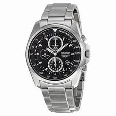 Seiko Black Dial Chronograph Stainless Steel Men's Watch SNDD63