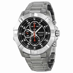 Seiko Black Dial Chronograph Stainless Steel Men's Watch SNDD73