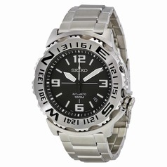 Seiko Black Dial Stainless Steel Compass Men's Watch SRP441