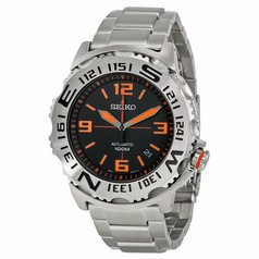 Seiko Black Dial Stainless Steel Compass Men's Watch SRP443