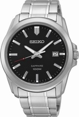 Seiko Black Dial Stainless Steel Men's Watch SGEH49
