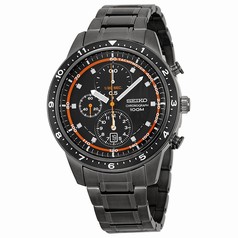 Seiko Chronograph Black and Brown Dial Stainless Steel Men's Watch SNDF41