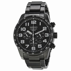 Seiko Chronograph Black Dial Black Ion-plated Stainless Steel Men's Watch SSC231