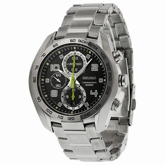 Seiko Chronograph Black Dial Stainless Steel Men's Watch SNDD31