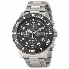 Seiko Chronograph Black Dial Stainless Steel Men's Watch SNDD99