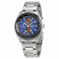 Seiko Chronograph Blue and Black Dial Stainless Steel Men's Watch SNDF89