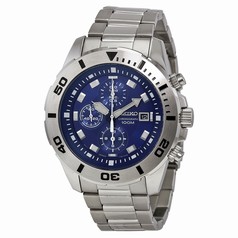 Seiko Chronograph Blue Dial Stainless Steel Men's Watch SNDD97