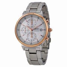 Seiko Chronograph Silver Dial Stainless Steel Ladies Watch SNDW48