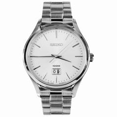 Seiko Classic White Dial Stainless Steel Men's Watch SUR019