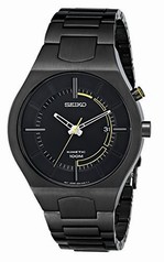 Seiko Kinetic Black Dial Black Ion-plated Men's Watch SKA649
