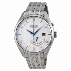 Seiko Kinetic White Dial Stainless Steel Men's Watch SRN055