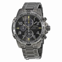 Seiko Solar Chronograph Black Dial Gray Ion-plated Men's Watch SSC307