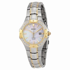 Seiko Solar Mother of Pearl Two-tone Ladies Watch SUT124