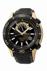 Seiko Superior Limited Edition Automatic Black Dial Black Leather Men's Watch SSA188