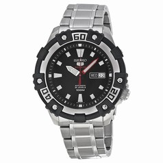 Seikp Series 5 Automatic Black Dial Stainless Steel Men's Watch SRP471