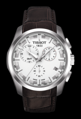 Tissot Couturier Quartz Chronograph GMT Silver / Strap (T0354391603100)
