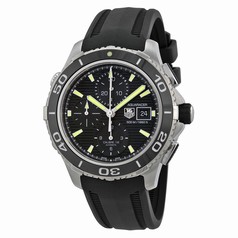 Tag Heuer Aquaracer Black Dial Chronograph Stainless Steel Black Rubber Men's Watch CAK2111FT8019