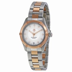 Tag Heuer Aquaracer Mother of Pearl Dial Stainless Steel and 18kt Rose Gold Ladies Watch WAP2351BD0838