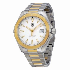 Tag Heuer Aquaracer Silver Dial Stainless Steel with 18kt Yellow Gold Men's Watch WAY1151.BD0912