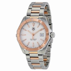 Tag Heuer Aquaracer Silver Dial Steel and 18kt Rose Gold Men's Watch WAY1150.BD0911