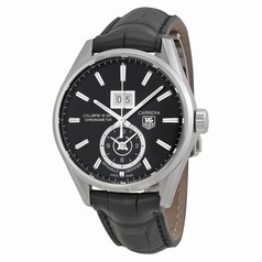 TAG Heuer Carrera Automatic Black Dial Black Leather Men's Watch WAR5010.FC6266