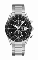 Tag Heuer Carrera Black Dial Chronograph Stainless Steel Automatic Men's Watch CV201AJ.BA0727
