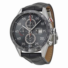 Tag Heuer Carrera Calibre 1887 Chronograph-Automatic Grey Dial Grey Leather Men's Watch CAR2A11FC6313