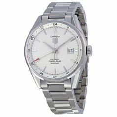 Tag Heuer Carrera Dual Time Silver Dial Stainless Steel Men's Watch WAR2011BA0723