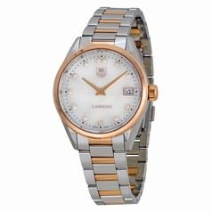 Tag Heuer Carrera Q Précieux White Mother of Pearl Dial Ladies Watch WAR1352BD0774