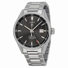 Tag Heuer Carrera Twin Time Calibre 7 Anthracite Dial Stainless Steel Men's Watch WAR2012.BA0723